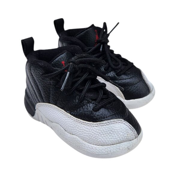 Jordan 12 Retro Playoffs 850000-006 Black Varsity Red White TD Sneakers Shoes 7C - Picture 1 of 10